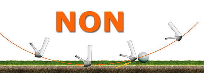 Erreur de l'angle d'attaque du fer qui conduit à une faute de contact